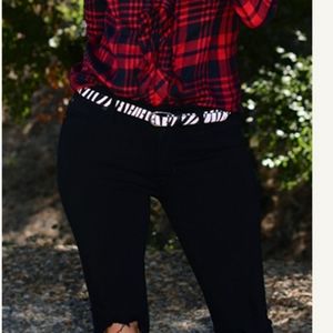 Genuine leather zebra print belt